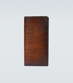 Кожаный длинный кошелек Santal Scritto Berluti, коричневый