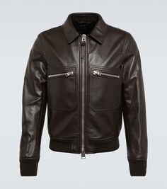 Кожаный пиджак Tom Ford, коричневый