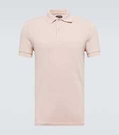 Рубашка-поло из хлопкового пике Tom Ford, розовый