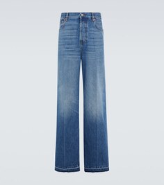 Широкие джинсы со средней посадкой Valentino, синий