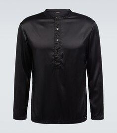 Рубашка из смесового шелка Tom Ford, черный
