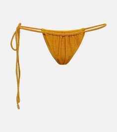 Плавки бикини String с вышивкой бисером SAME, золотой