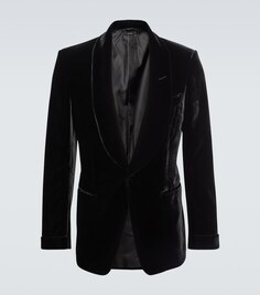 Бархатный блейзер Shelton Tom Ford, черный