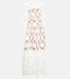 Платье макси из цветочного кружева SELF-PORTRAIT, белый