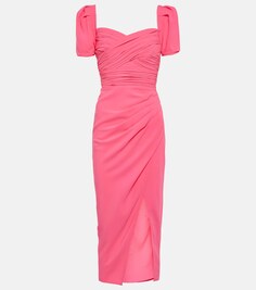 Платье миди из крепа SELF-PORTRAIT, розовый