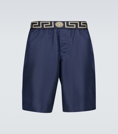 Плавки-шорты с бахромой Greca Versace, синий