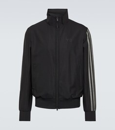Полосатая спортивная куртка из смесовой шерсти Y-3, черный