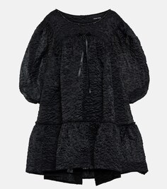 Ярусное мини-платье с кружевной отделкой SIMONE ROCHA, черный