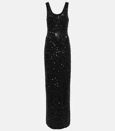 Платье макси Dione с пайетками SIMKHAI, черный