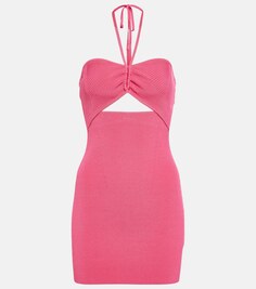 Трикотажное мини-платье в рубчик SIMKHAI, розовый