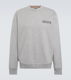 UseTheExisting хлопковая толстовка Zegna, серый