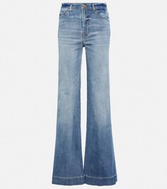 Расклешенные джинсы Modern Dojo с высокой посадкой 7 FOR ALL MANKIND, синий
