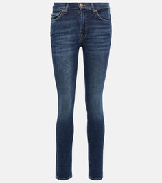Узкие джинсы Roxanne со средней посадкой 7 FOR ALL MANKIND, синий