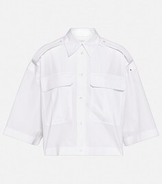 Укороченная рубашка Denver из хлопкового поплина SPORTMAX, белый