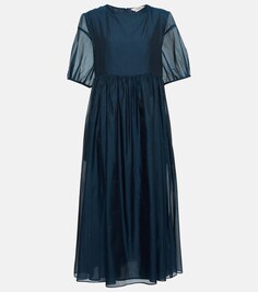 Платье миди Fatoso из смесового шелка &apos;S MAX MARA, синий
