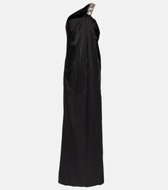 Декорированное атласное платье Falabella STELLA MCCARTNEY, черный