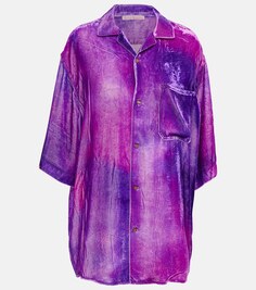 Бархатная рубашка ACNE STUDIOS, фиолетовый