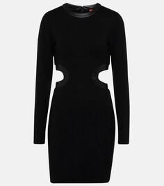 Мини-платье Dolce из джерси с вырезами STAUD, черный