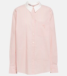 Хлопковая рубашка в полоску ACNE STUDIOS, розовый