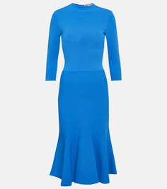 Платье миди с воротником-стойкой STELLA MCCARTNEY, синий