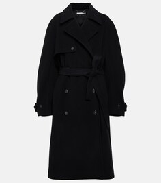 Двубортное шерстяное пальто STELLA MCCARTNEY, черный