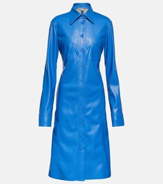 Платье-рубашка из искусственной кожи STELLA MCCARTNEY, синий