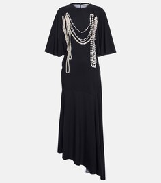 Платье миди Trompe l&apos;oeil STELLA MCCARTNEY, черный