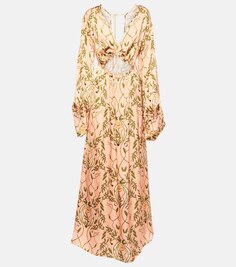 Платье макси с вырезами и принтом Francisca Lunar AGUA BY AGUA BENDITA, розовый