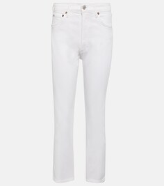 Укороченные джинсы Riley с завышенной талией AGOLDE, белый