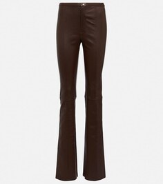 Кожаные брюки Kam с завышенной талией STOULS, коричневый