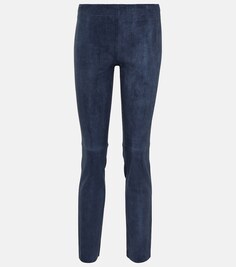 Узкие замшевые брюки Jacky STOULS, синий