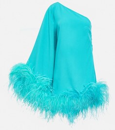 Мини-платье Piccolo Ubud с перьями TALLER MARMO, синий