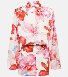 Платье-рубашка Margot из хлопка с цветочным принтом THE ATTICO, разноцветный