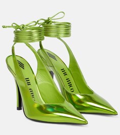 Туфли Venus из искусственной кожи с ремешком на пятке The Attico, зеленый