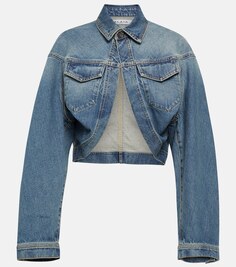 Укороченная джинсовая куртка ALAÏA, синий