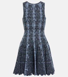 Жаккардовое мини-платье ALAÏA, синий