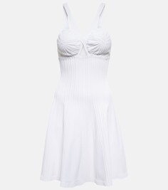Мини-платье с вырезом халтер ALAÏA, белый