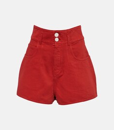 Хлопковые шорты с высокой посадкой ALAÏA, красный