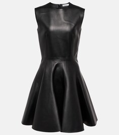 Кожаное мини-платье ALAÏA, черный