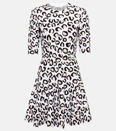 Мини-платье с леопардовым принтом ALAÏA, разноцветный