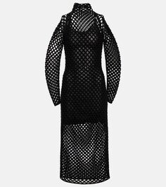 Прозрачное сетчатое платье ALAÏA, черный