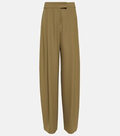Широкие брюки со складками THE SEI, коричневый