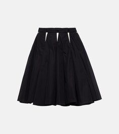 Плиссированная мини-юбка ALAÏA, черный