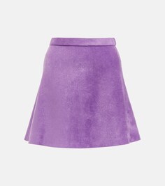 Бархатная мини-юбка ALAÏA, фиолетовый