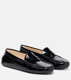 Мокасины Gommino из лакированной кожи Tod&apos;s, черный Tod’S