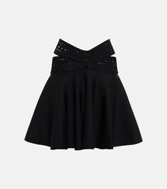 Мини-юбка Vienne с завышенной талией ALAÏA, черный