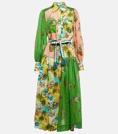 Платье-рубашка рами с принтом Holiday Patchwork ALÉMAIS, разноцветный