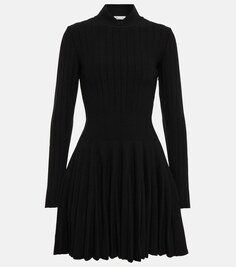 Мини-платье из смесовой шерсти ALAÏA, черный