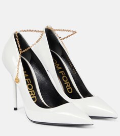 Туфли-лодочки Chain 105 из лакированной кожи Tom Ford, белый