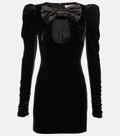 Бархатное мини-платье с вырезами ALESSANDRA RICH, черный